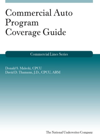 Cover image: Commercial Auto Program Coverage Guide 1st edition 9781939829269