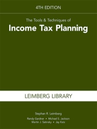 Cover image: The Tools & Techniques of Income Tax Planning 4th edition
