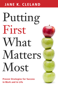 Cover image: Putting First What Matters Most