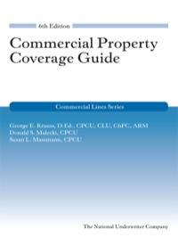 Imagen de portada: Commercial Property Coverage Guide 6th edition 9781941627471