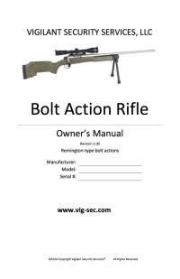 Cover image: Bolt Action Rifle Owner's Manual