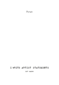 Cover image: I Write Artist Statements 9781942084525