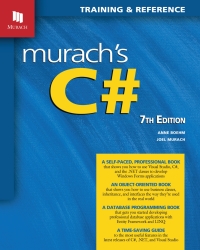 Cover image: Murach's C# 7th edition 9781943872534