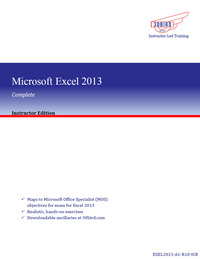 Cover image: Microsoft Excel 2013 Complete (Instructor Edition) 1st edition 9781943248797