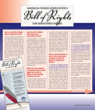 Cover image: ANA's Bill of Rights for Nurses 9781947800526