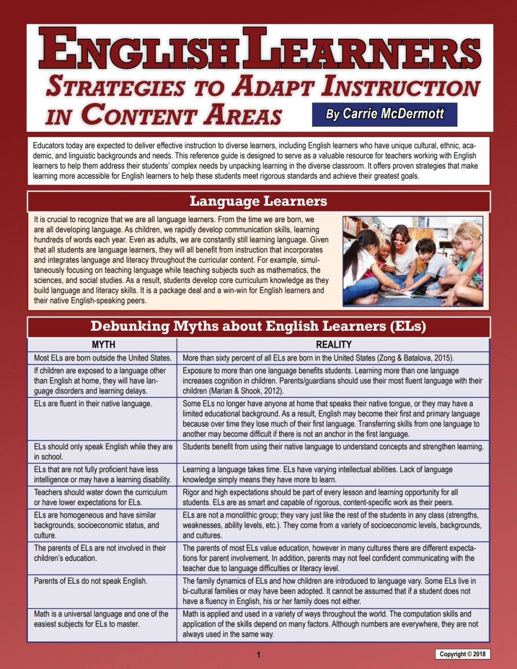 English Learners: Strategies to Adapt Instruction in Content Areas 1st Edition