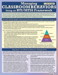 Imagen de portada: Managing Classroom Behaviors using an RTI/MTSS Framework 1st edition 9781938539176