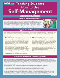 Imagen de portada: Teaching Students How to Use Self-Management 1st edition 9781949961072