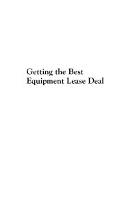 Cover image: Getting the Best Equipment Lease Deal 9781949991963