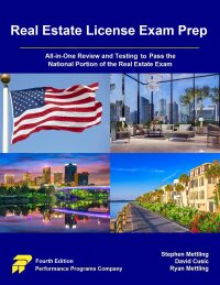 Cover image: Real Estate License Exam Prep: All-in-One Review and Testing to Pass the National Portion of the Real Estate Exam  4th edition 9781955919364