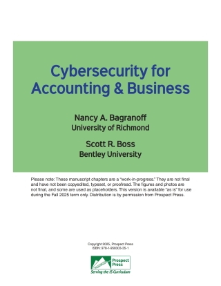 Cover image: Cybersecurity for Accounting & Business 9781958303351