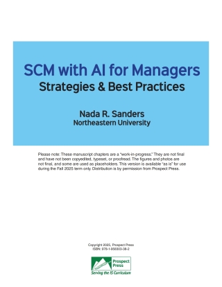 Cover image: SCM with AI for Managers: Strategies and Best Practices 9781958303382