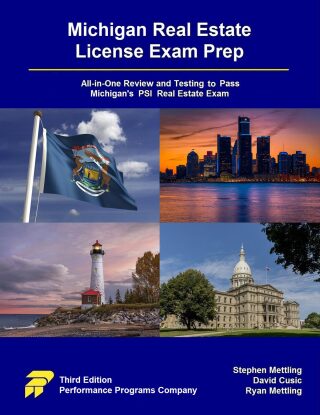 Cover image: Michigan Real Estate License Exam Prep: All-in-One Review and Testing to Pass Michigan's PSI Real Estate Exam 3rd edition 9781965482070