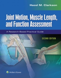 Cover image: Joint Motion, Muscle Length, and Function Assessment 2nd edition 9781975112240