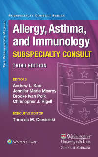 Cover image: The Washington Manual Allergy, Asthma, and Immunology Subspecialty Consult 3rd edition 9781975113261