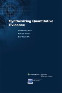 表紙画像: Synthesizing Quantitative Evidence