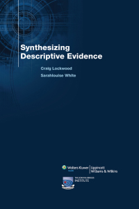 Cover image: Synthesizing Descriptive Evidence