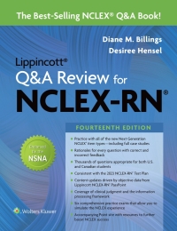 Imagen de portada: Lippincott Q&A Review for NCLEX-RN 14th edition 9781975180386