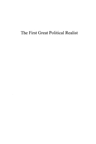 Cover image: The First Great Political Realist 1st edition 9780739106075