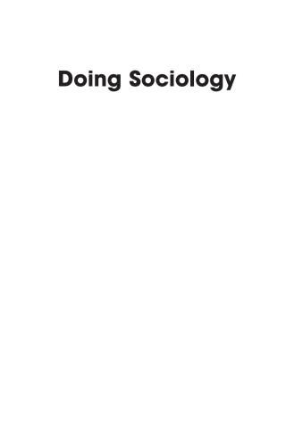 صورة الغلاف: Doing Sociology 1st edition 9780739133941