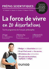 Cover image: 20 dissertations sur la Force de vivre - Prépas scientifiques - Programme 2020-2021 9782100809721