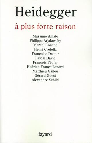 Cover image: Heidegger à plus forte raison 9782213632230