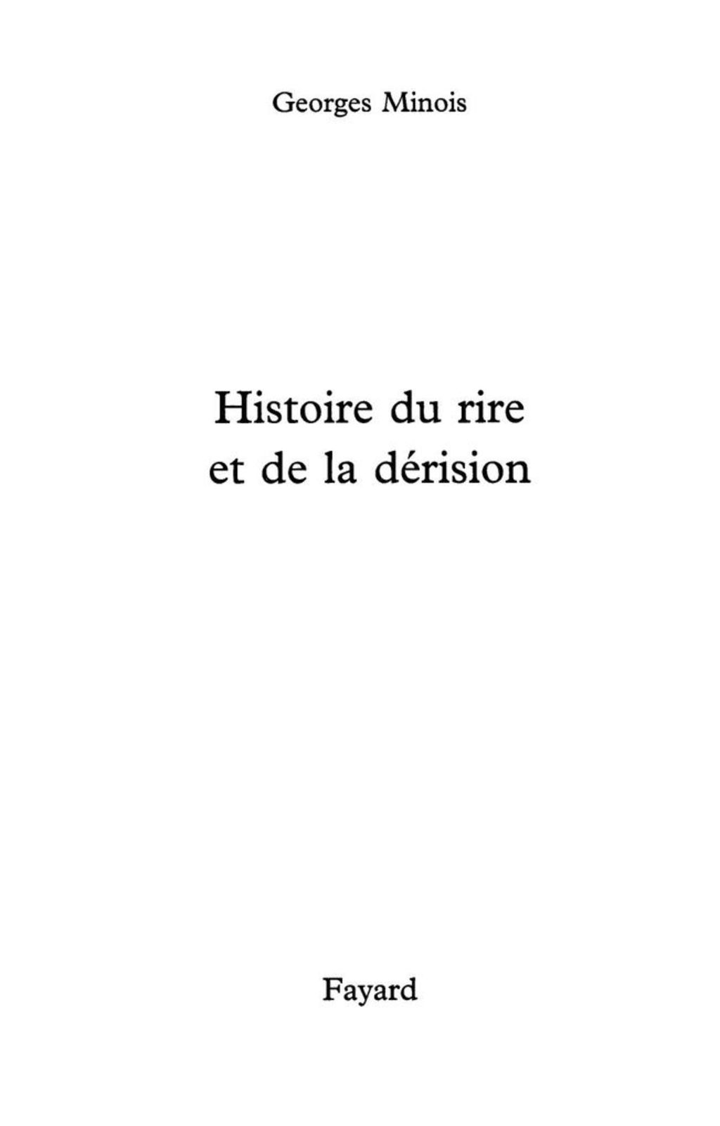 Histoire du rire et de la dérision
