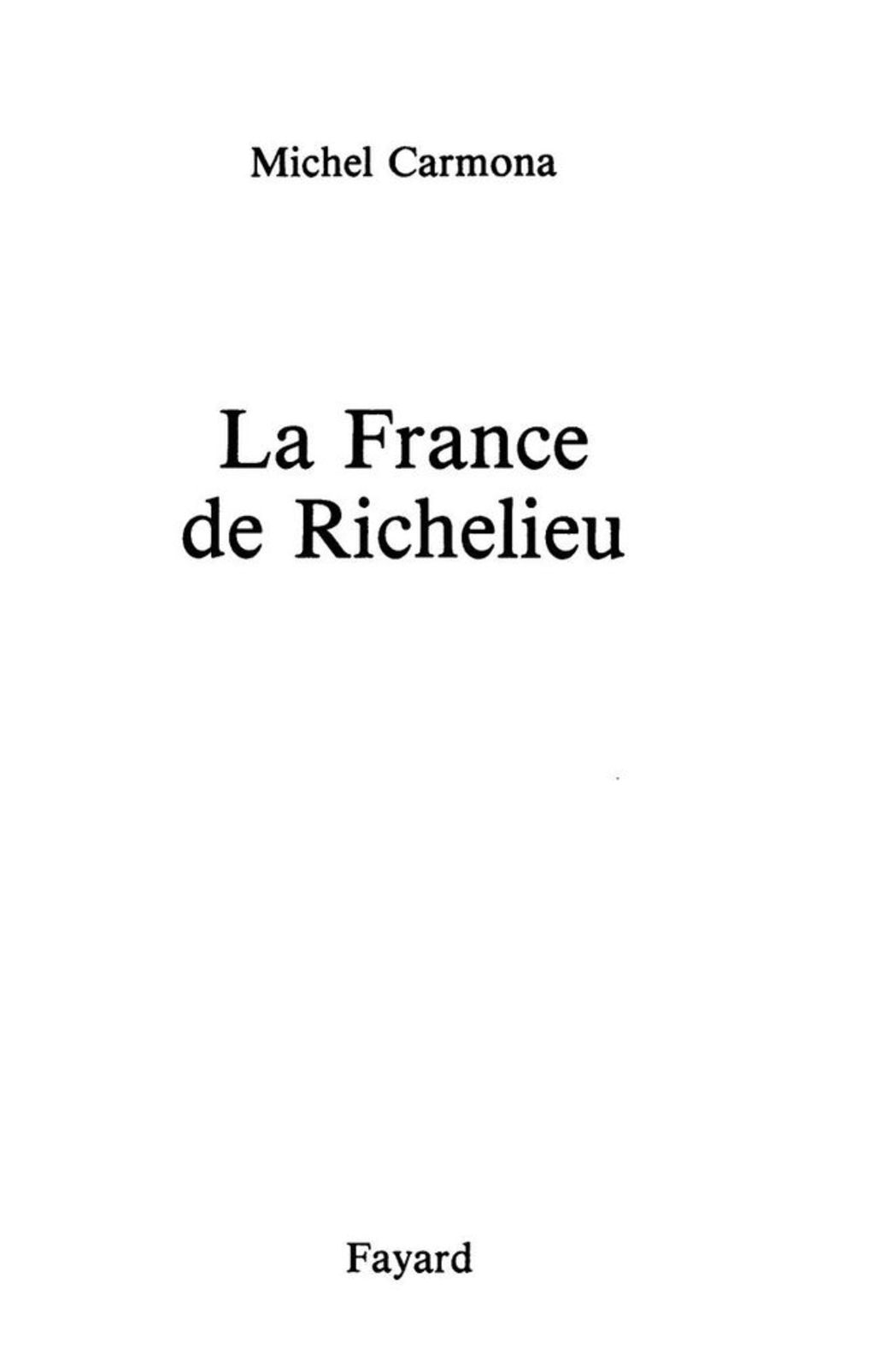 La France de Richelieu