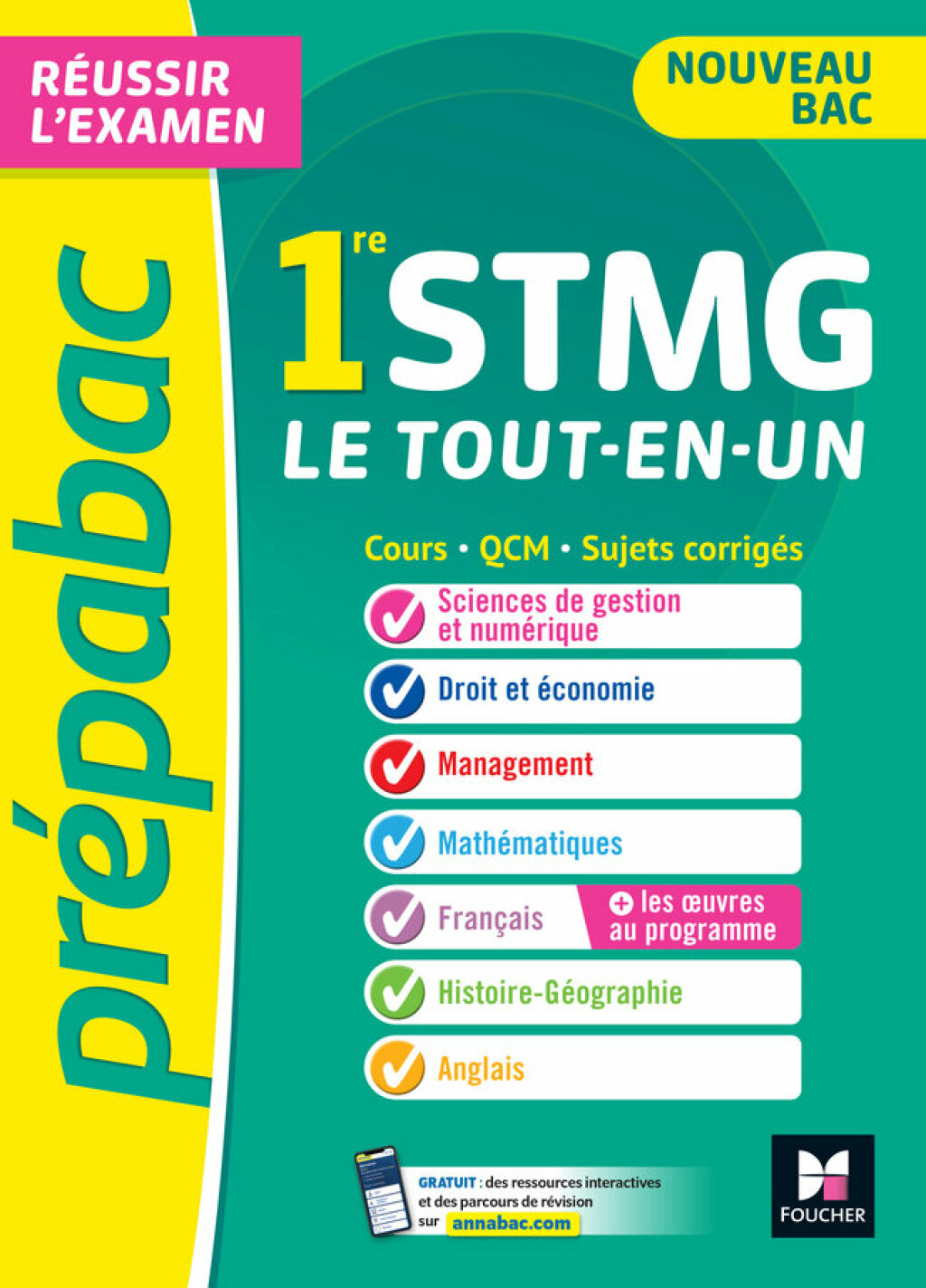 Prépabac 1re STMG – Toutes les matières – Cours et entraînement au contrôle continu 2026