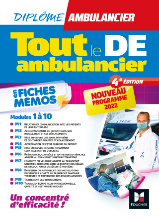 Cover image: Tout le DE Ambulancier - Nouveau programme - DEA - Modules 1 à 10 en fiches mémos - Révision 4e éd 9782216168057