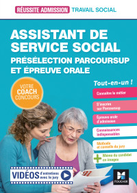 Cover image: Réussite Admission - Assistant de service social (ASS) - Préselection Parcoursup et épreuve orale 9782216170173