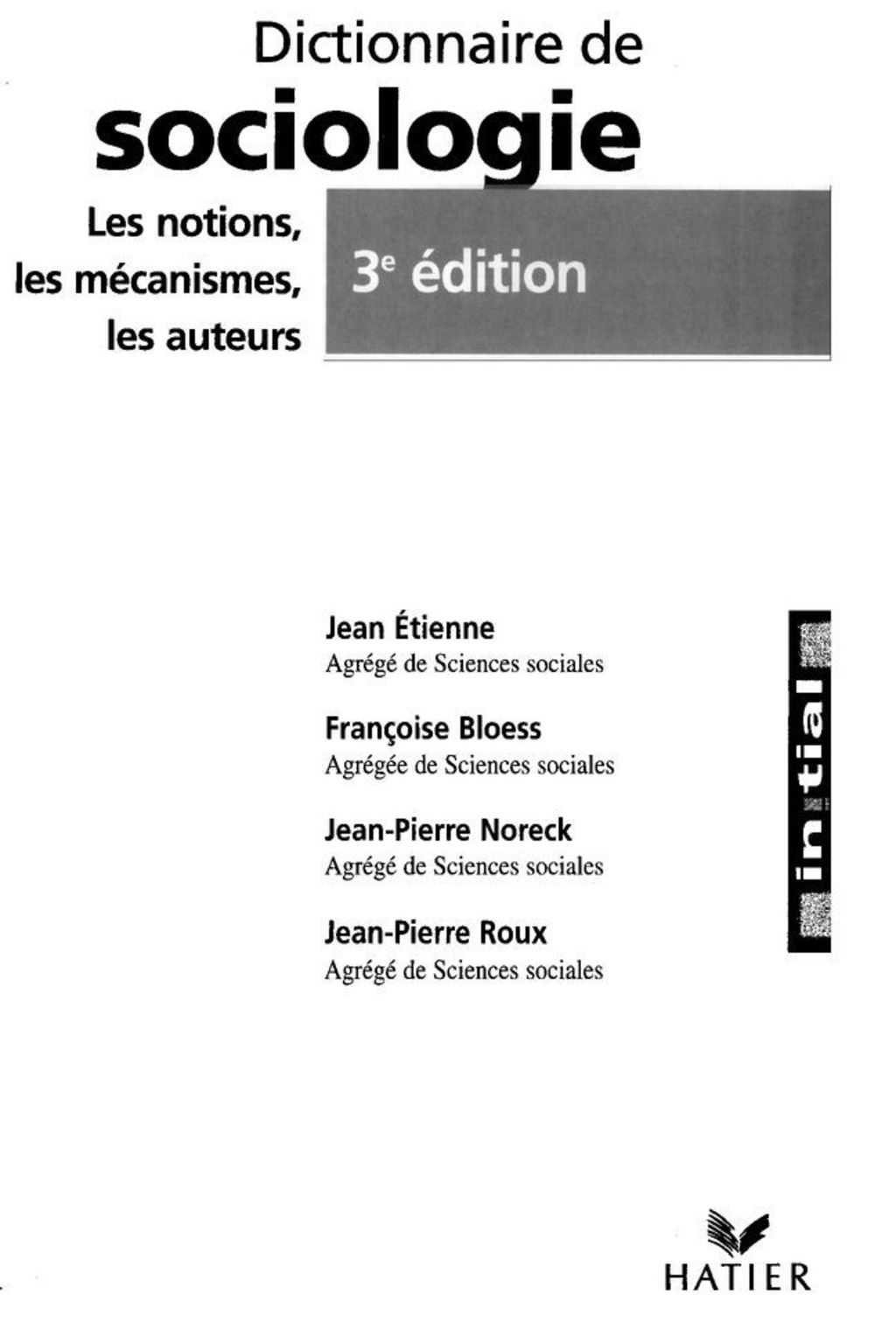 Initial – Dictionnaire de sociologie