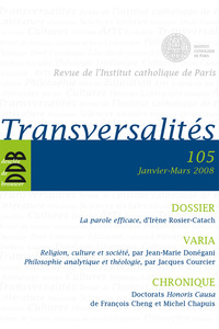 Cover image: Transversalités n°105 9782220059075