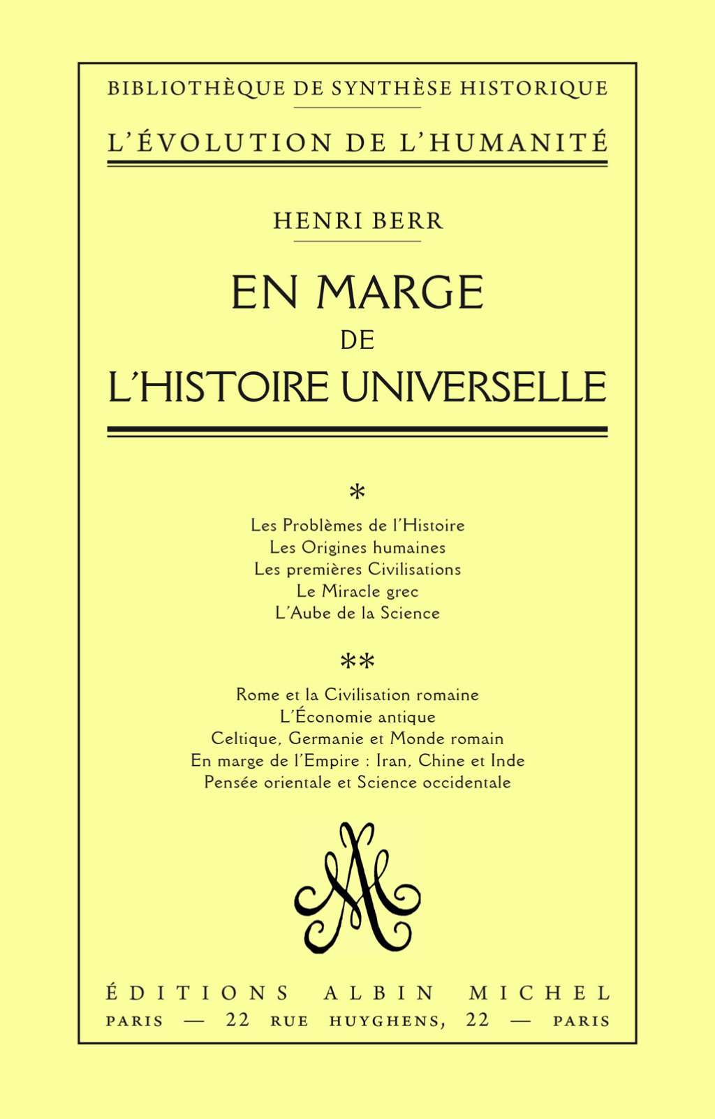 En marge de l’histoire universelle 1st Edition