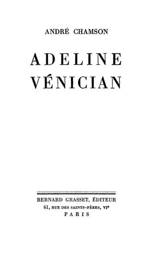 Cover image: Adeline Vénician 9782246807964