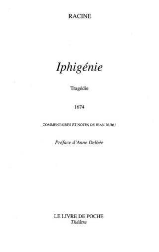 Cover image: Iphigénie 9782253037934