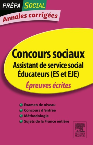 Imagen de portada: Annales corrigées Concours Assistant de service social Éducateur (ES et EJE) 6th edition 9782294713095