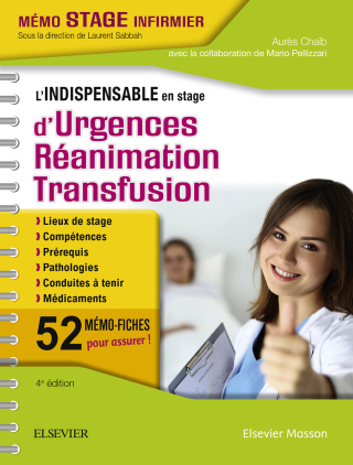 Imagen de portada: L'indispensable en stage d'Urgences-Réanimation-Transfusion 4th edition 9782294757075