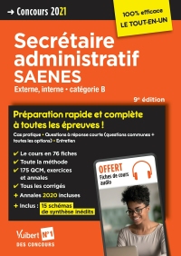 Cover image: Concours Secrétaire administratif et SAENES - Catégorie B - Externe - Concours 2021 9th edition 9782311208214