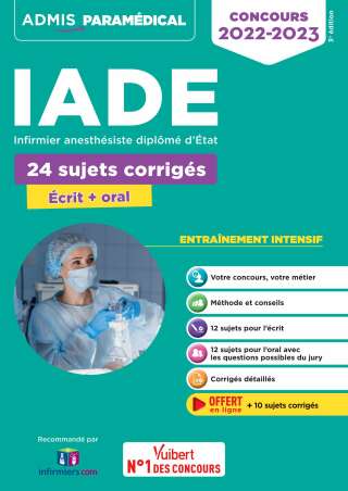 Cover image: Concours IADE - Infirmier anesthésiste diplômé d'État - Concours 2022-2023 3rd edition 9782311208740