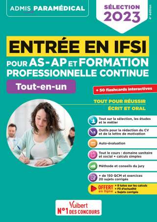 Cover image: Entrée en IFSI pour AS-AP et formation professionnelle continue - Sélection 2023 4th edition 9782311213829