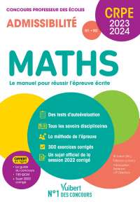 Cover image: Maths - CRPE 2023-2024 : Concours professeur des écoles - Sujet 2022 corrigé 6th edition 9782311213959