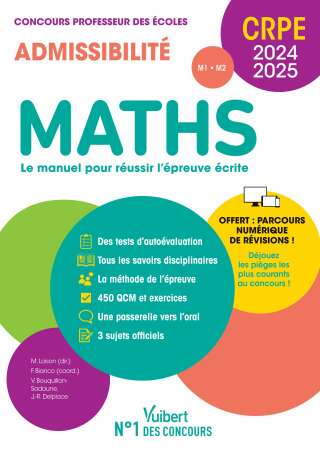 Cover image: Maths - CRPE 2024-2025 - Epreuve écrite d'admissibilité 3rd edition 9782311216028