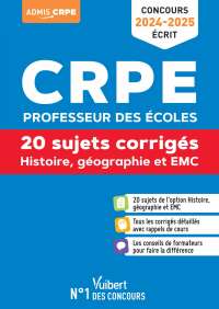 Cover image: Histoire Géographie EMC - CRPE 2024-2025 - 20 sujets corrigés - Annales 2023 incluses 1st edition 9782311215458