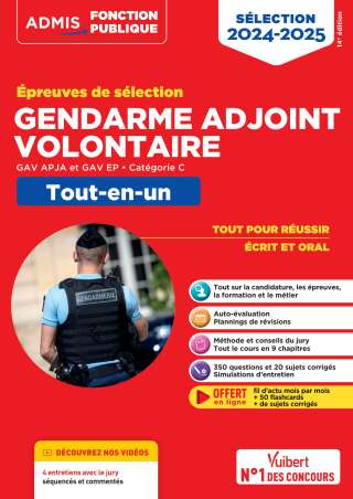 Cover image: Épreuves de sélection Gendarme adjoint volontaire - Catégorie C - Tout-en-un - Vidéos offertes : ... 14th edition 9782311219432