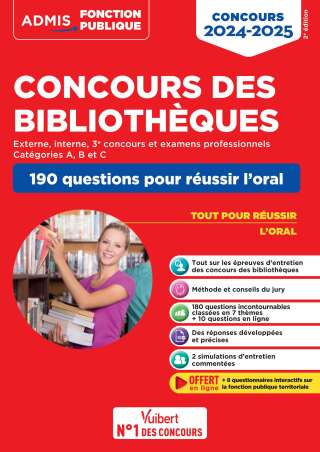 Cover image: Concours des bibliothèques - Catégories A, B et C - 190 questions pour réussir l'oral 2nd edition 9782311218671