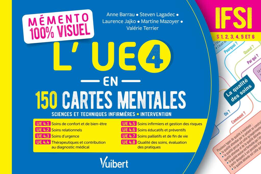Mémento 100% visuel – L’UE 4 en 150 cartes mentales – IFSI “Sciences et techniques infirmières – Intervention”, Semestres 1 à 6 1st Edition