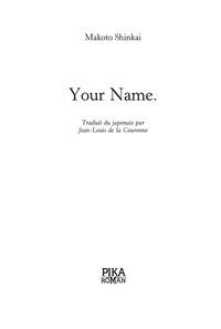 Cover image: Your Name. 9782376320128