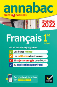 Cover image: Annales du bac Annabac 2022 Français 1re technologique 9782401077973