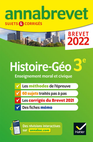 Cover image: Annales du brevet Annabrevet 2022 Histoire-géographie EMC 3e 9782401078086